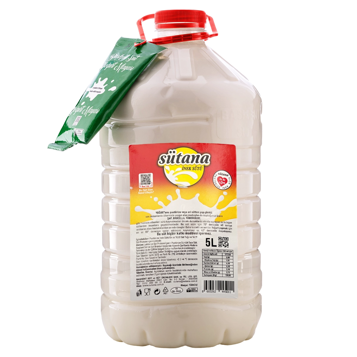 SÜTANA PASTÖRİZE İNEK SÜTÜ 5 LT.